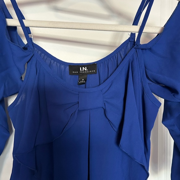 I.N. SAN FRANCISCO • Blue/Cobalt Women’s Blouse • Medium • - Picture 4 of 7